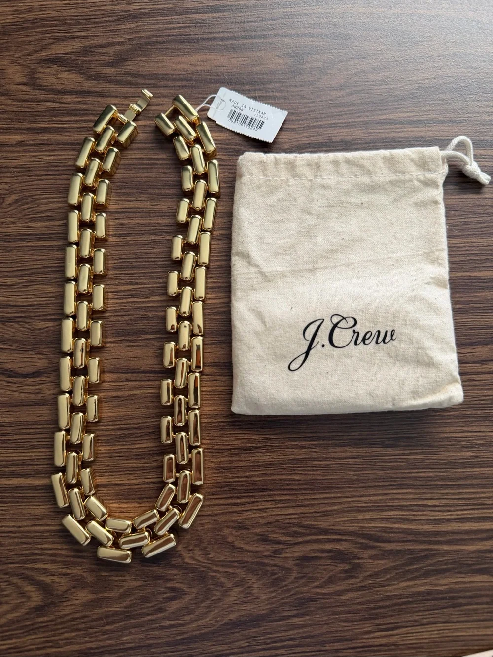 RARE NWT J.Crew Gold Flat-Link Necklace